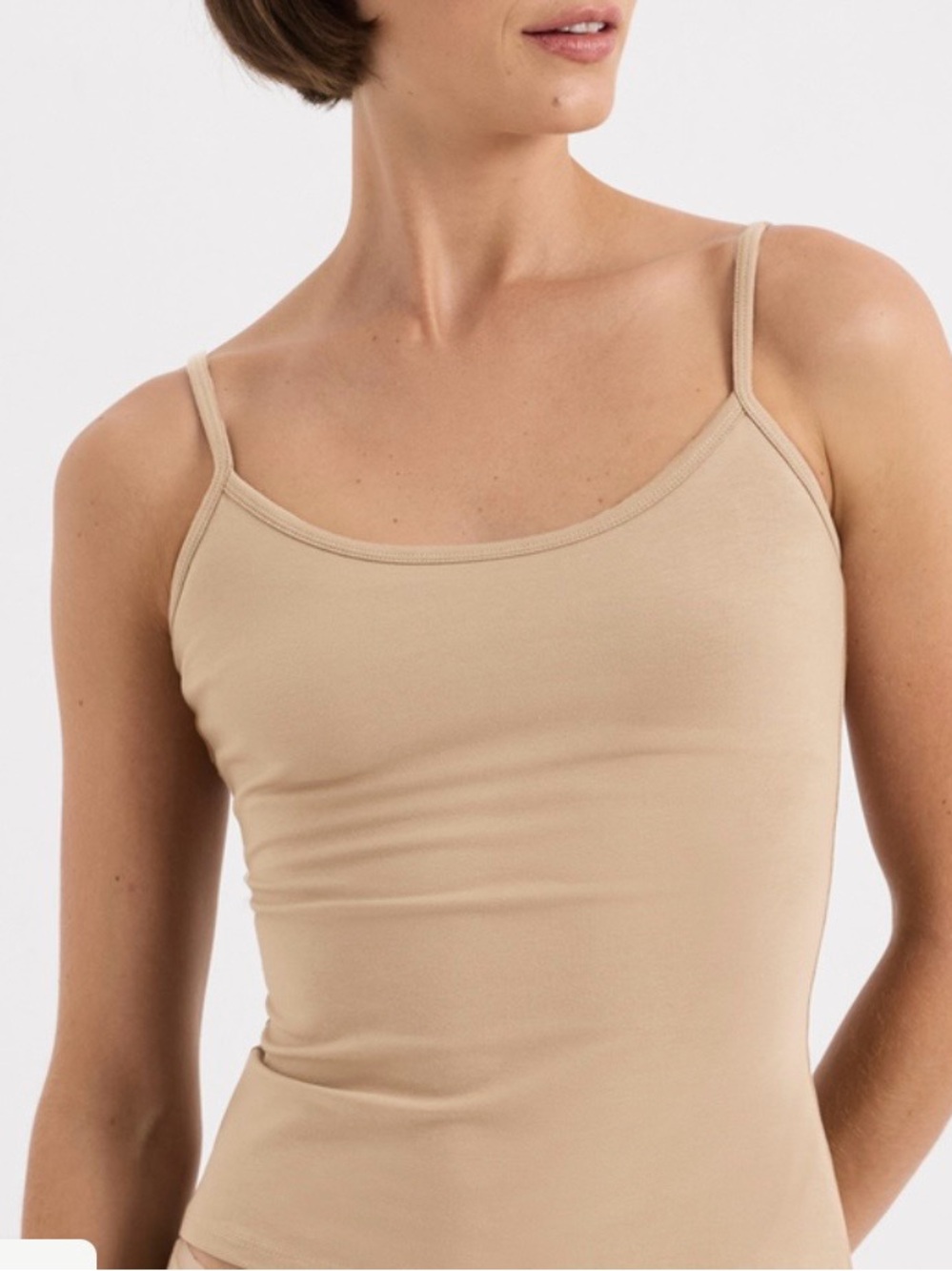 Mossimo Supply Co. Neutral Beige Spaghetti Strap Cami with Shelf Bra